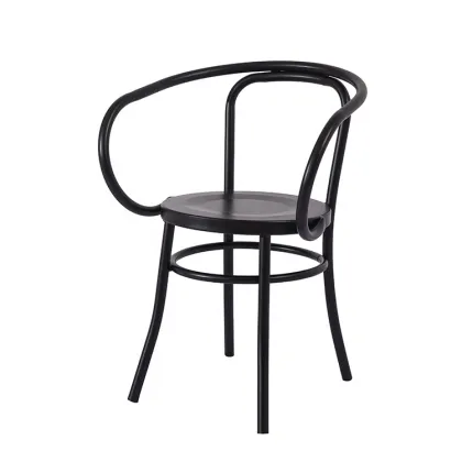 Vintage Black Metal Bentwood Stack Thonet Cafe Chair for Wedding Events and Dining Room