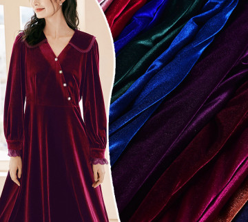 92% Polyester 8% Spandex Velboa/Korean Velvet Fabric: Ideal Material for Dresses