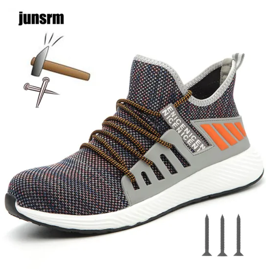 New four seasons solidwork shoes men's stab-resistant breathable soft non-slip protective Steel head safety shoes