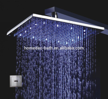 Factory price 10 inch led color sensor water power led shower head