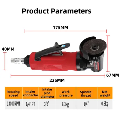 HIFESON Powerful CT230 Pneumatic Angle Grinder 2" 50MM Angle Grinder Pneumatic Metal Grinder Polishing Sander Angle Grinder