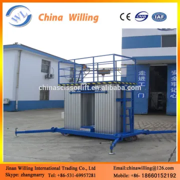 Building glass cleaning lift stable aluminum double lift with low price WLA0.2-8