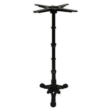 Matte Black Powder Coated Square Flat Cast Iron Table Base with M10 Pull Rod and Adjustable Feet for Restaurant, Cafe, and Patio