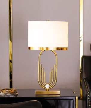 Modern White Fabric Shade Home Decorative Table Lamp for Bedroom