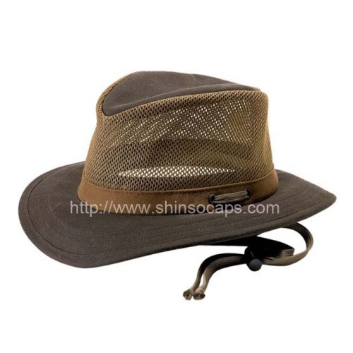 Polyester Summer Leisure Men Mesh Bucket Hat (BH032SSJ)