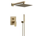 Modern brush gold brass concealed shower set