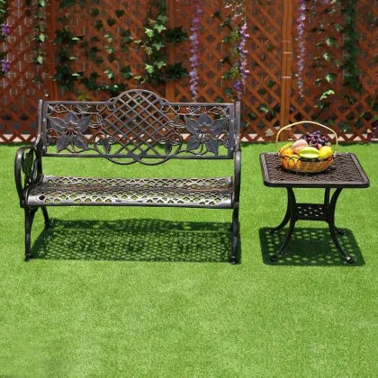Antique Vintage Cast Aluminum Outdoor Patio Garden Benches and Furniture