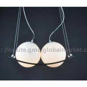 Modern white glass pendent lamp