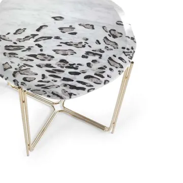 Modern Italian Style Luxury Marble Ragali Leopard Side Table