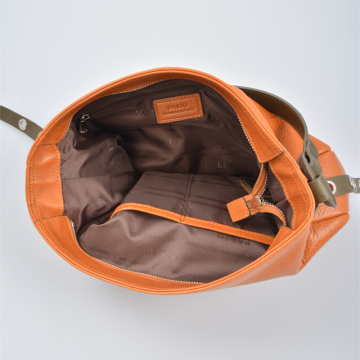 Lässige Handtasche mit Reißverschluss Große Hobo-Tasche aus Leder