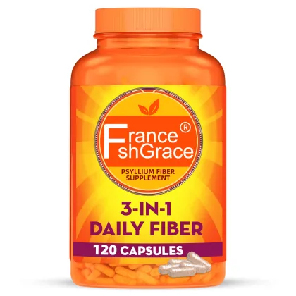 3-in-1 Fiber Capsules Plant Psyllium Husk Fiber Supplement