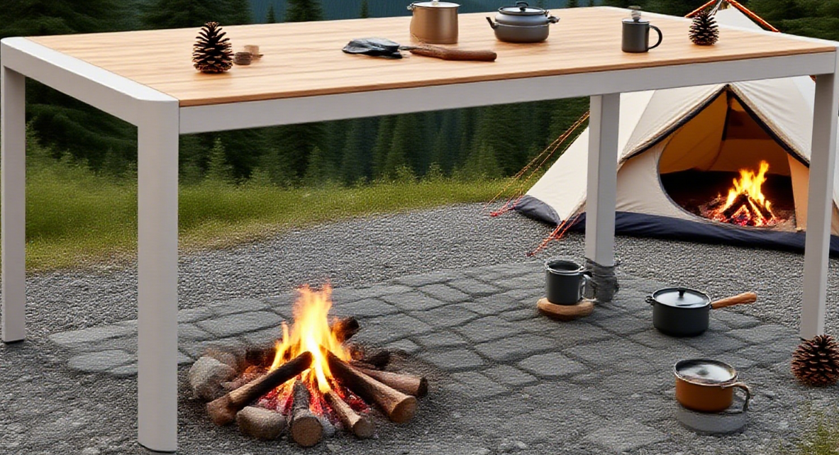 Outdoor aluminum-plastic wood dining table
