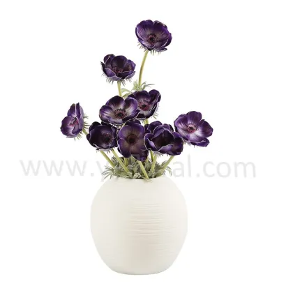 low Price artificial anemone flowers factory wholesale PU Purple artificial anemone blue PU Anemone