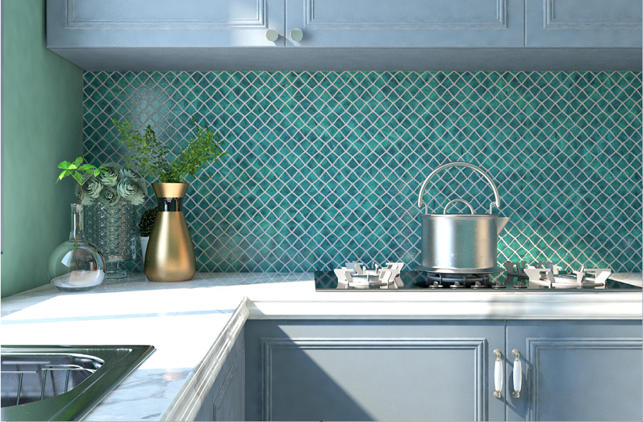 Kitchen Backsplash Green Mosaic Wall Tile