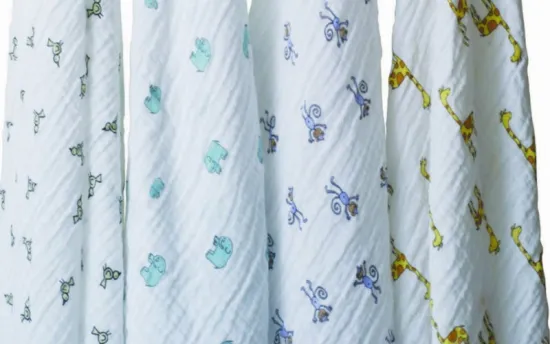 Baby 100% Cotton Muslin Swaddle Blanket 47x47" After Washed--box packaging