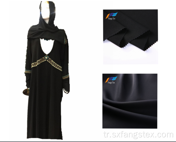 İslami Müslüman Resmi Siyah% 100 polyester Abaya Kumaşlar