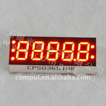 0.36 Inch Red Color Five-digits 7 Segment LED Display