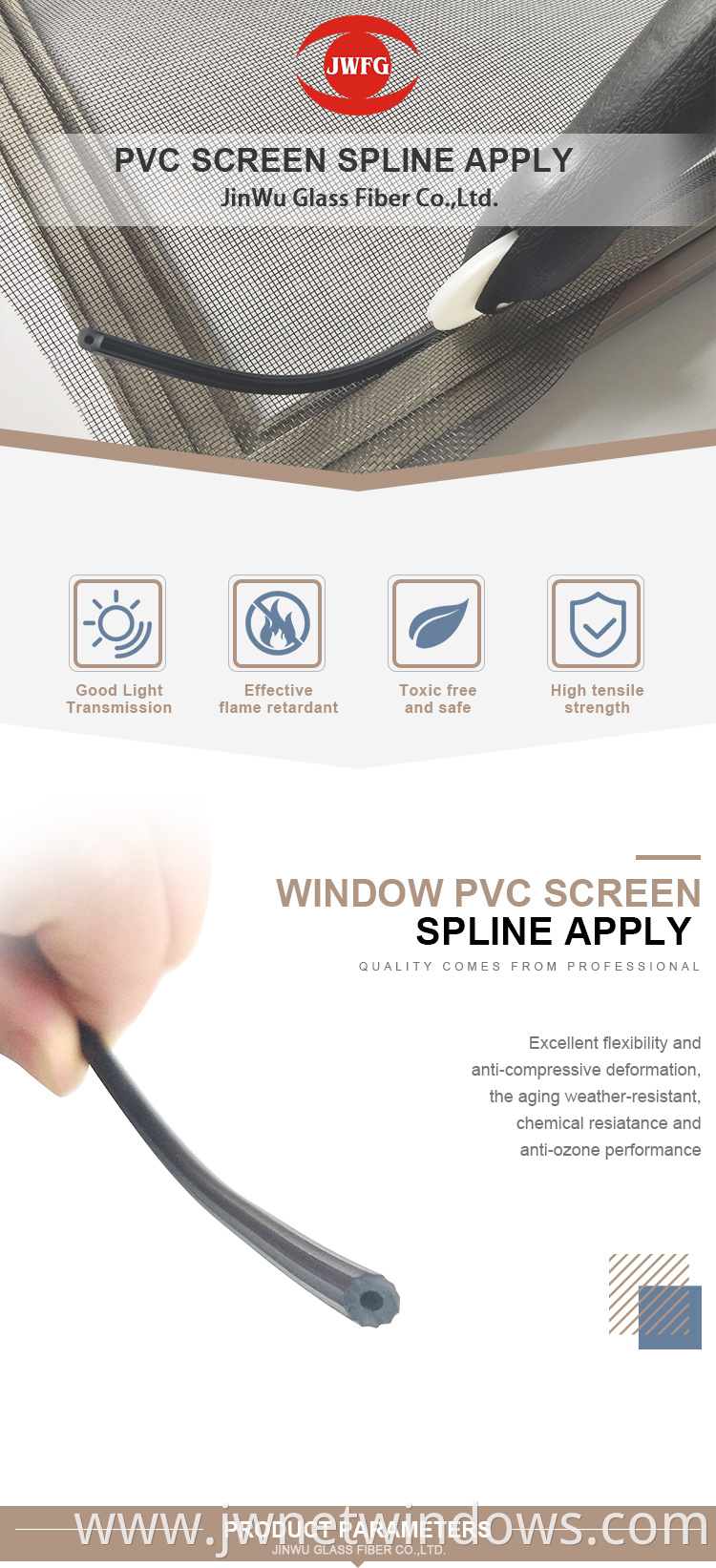 Suppliers for PVC window screen serrated spline