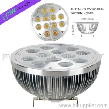 12x1w Ar111 G53 Led Down Light Spot Light 800lm 