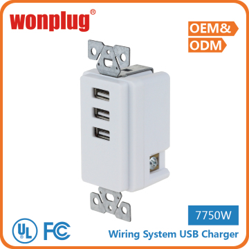2015 new arrival American Standard wiring usb charger 3 port outlet