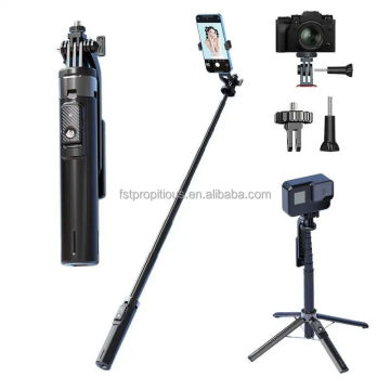 Extendable Selfie Stick with Tripod and LED Lights for Vlogging and Travel