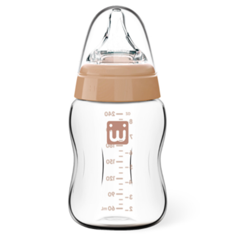 زجاجة الرضاعة آمنة رضاعة الزجاج واسعة الرقبة