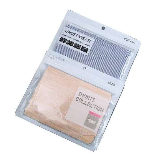 Window Underwear Packaging Bag Zipper Ziplock Bag Transparent Customized Package PE Apparel Stand up Pouch Customized Logo