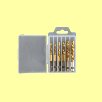 Factory Outlet: 6-Piece Metric Thread Drill and Tap Bit Set - M3 to M10, Titanium-Coated HSS Tools with 1/4\" Hex Shank