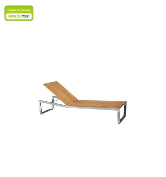 Stainless Steel Teak Sun Lounger For Outdoor Furniture