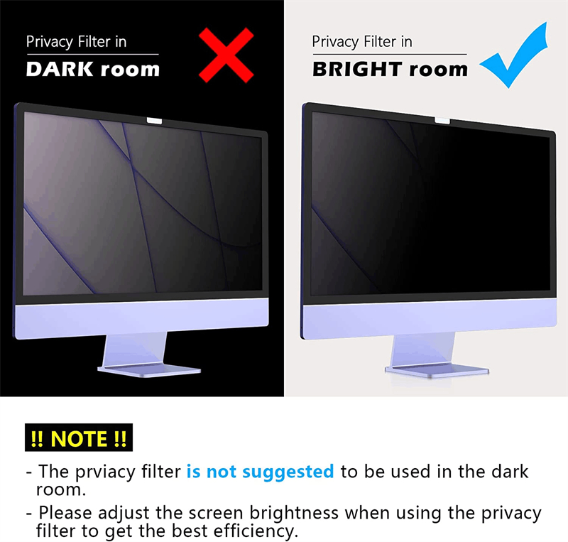 Easy Installation Framed Anti-Spy Computer Filters Desktop