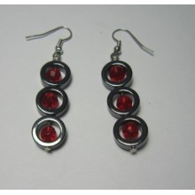 Hematite Earring with silver color finding