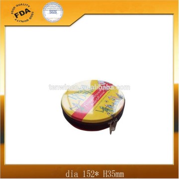 Round CD Tin Box with Zipper