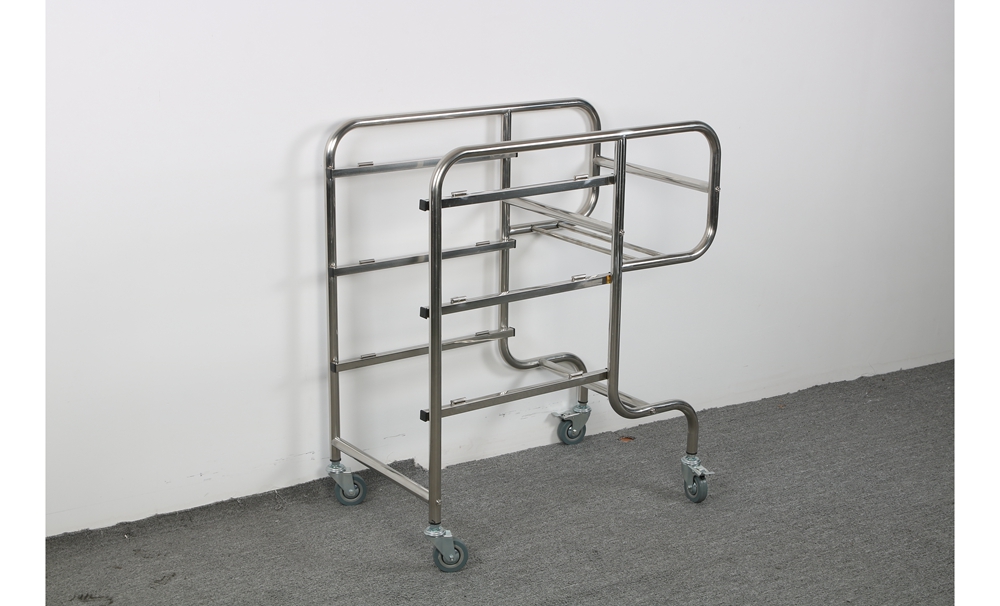 Collection cart with curved handrails