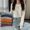 Womens Cotton Cable Knit Sweater