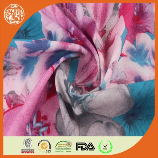 Hot sale print chiffon t-shirt polyester stretch fabric