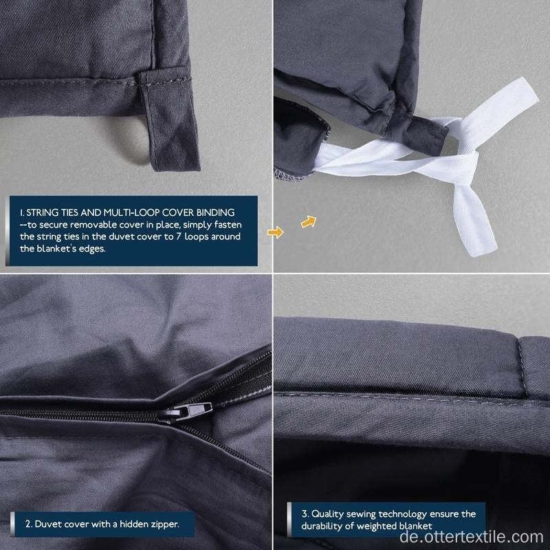 SGS Audited OEM Factory Navy Farbstickerei Fleece Decke mit Reißverschluss