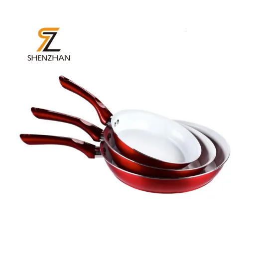 Non-Toxic Aluminum Frying Pan with Non-Stick Coating - Multiple Sizes Available for Safe Kitchen Cooking