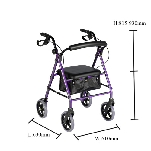 China Rollator Walker With Shopping Cart And Black Seat Manufactory