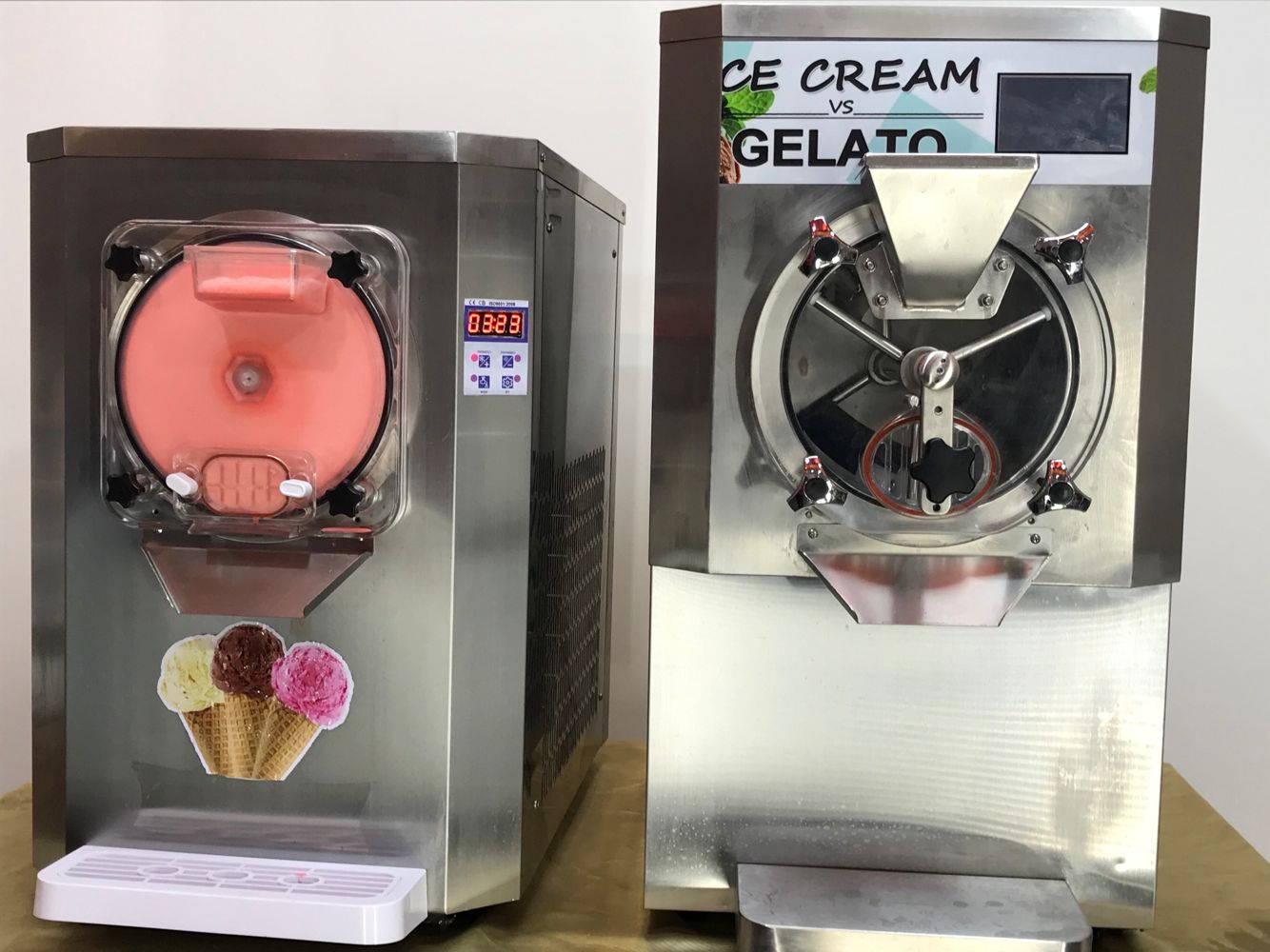 Klein commercieel huis gemaakt Italiaanse ijsmachine Batch Freezer Gelato Maker