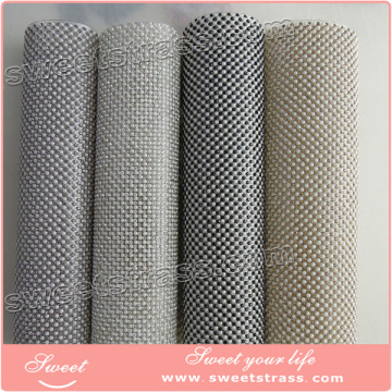High quality cheap prices gold rhinestone mesh ribbon