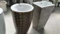 Ceramic Gold Design Wash Basin Pedestal Golden Color