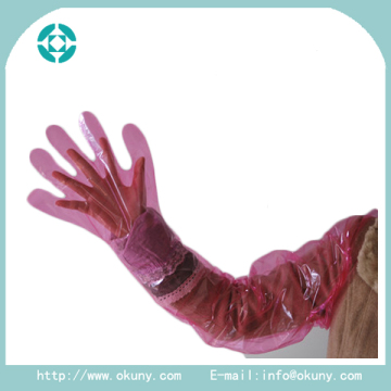 Various color disposable veterinary examination gloves