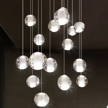 Modern LED Chandeliers Crystal Bubbles for Home Lighting - Kitchen, Living Room, Staircase