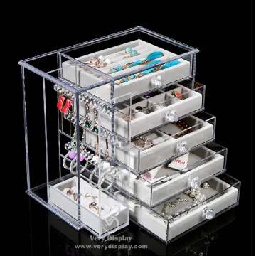 Customized clear acrylic jewelry organizer.