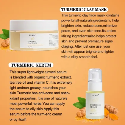 Tumeric Skin Care Set: Anti-Acne, Dark Spot Removal, and Face Whitening