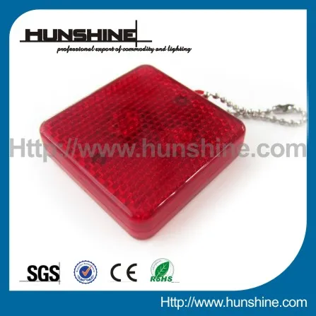 square shimmering light led light up keychain