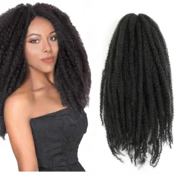 100% Kanekalon Wholesale 18 Inch 60g Synthetic Fiber Marley Braid Afro Kinky Braid Hair Afro Kinky Twist Hair Marley Hair Braid