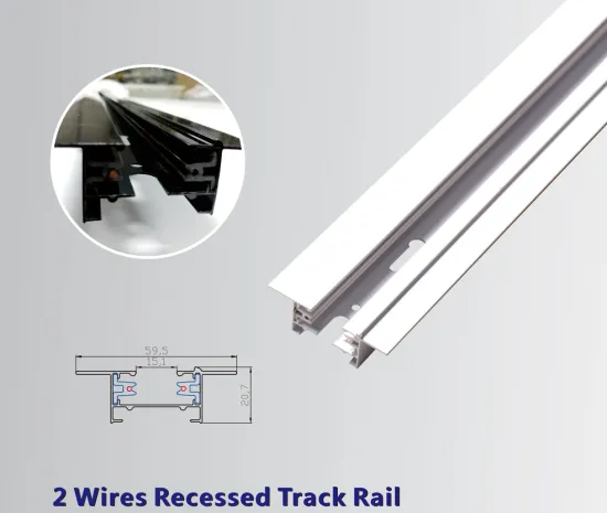 2 Wires LED Track Lighting Rail White black