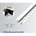 2 Wire Recessed track rail Fixture Aluminium Rail