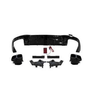 BS AMG achterlip diffuser met tips - zwart voor s klasse W222 benz